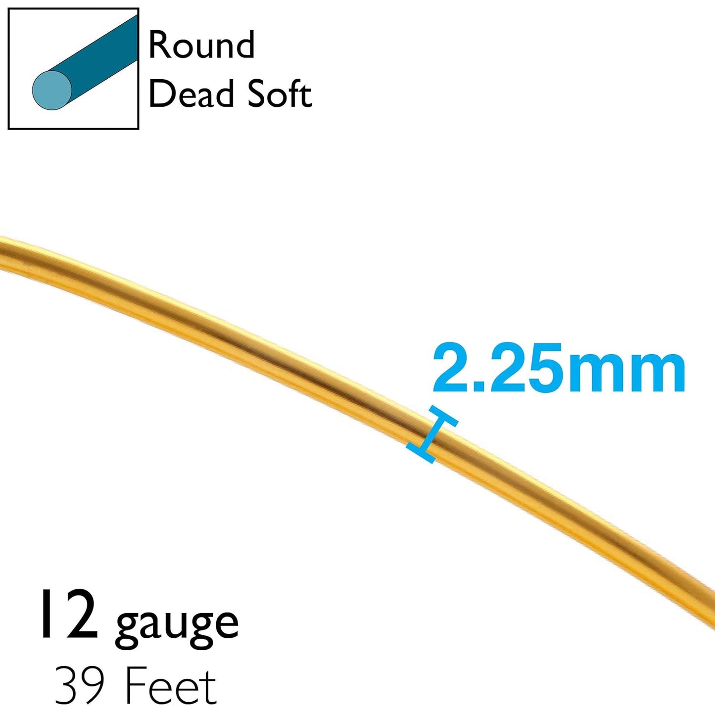 The Beadsmith Anodized Aluminum Wire – 12 Gauge – 39 feet – Gold Color – Bendable Craft Wire Used to Jewelry Making, Wire Wrapping, Sculpting, Floral, Modeling and Other DIY Arts & Crafts