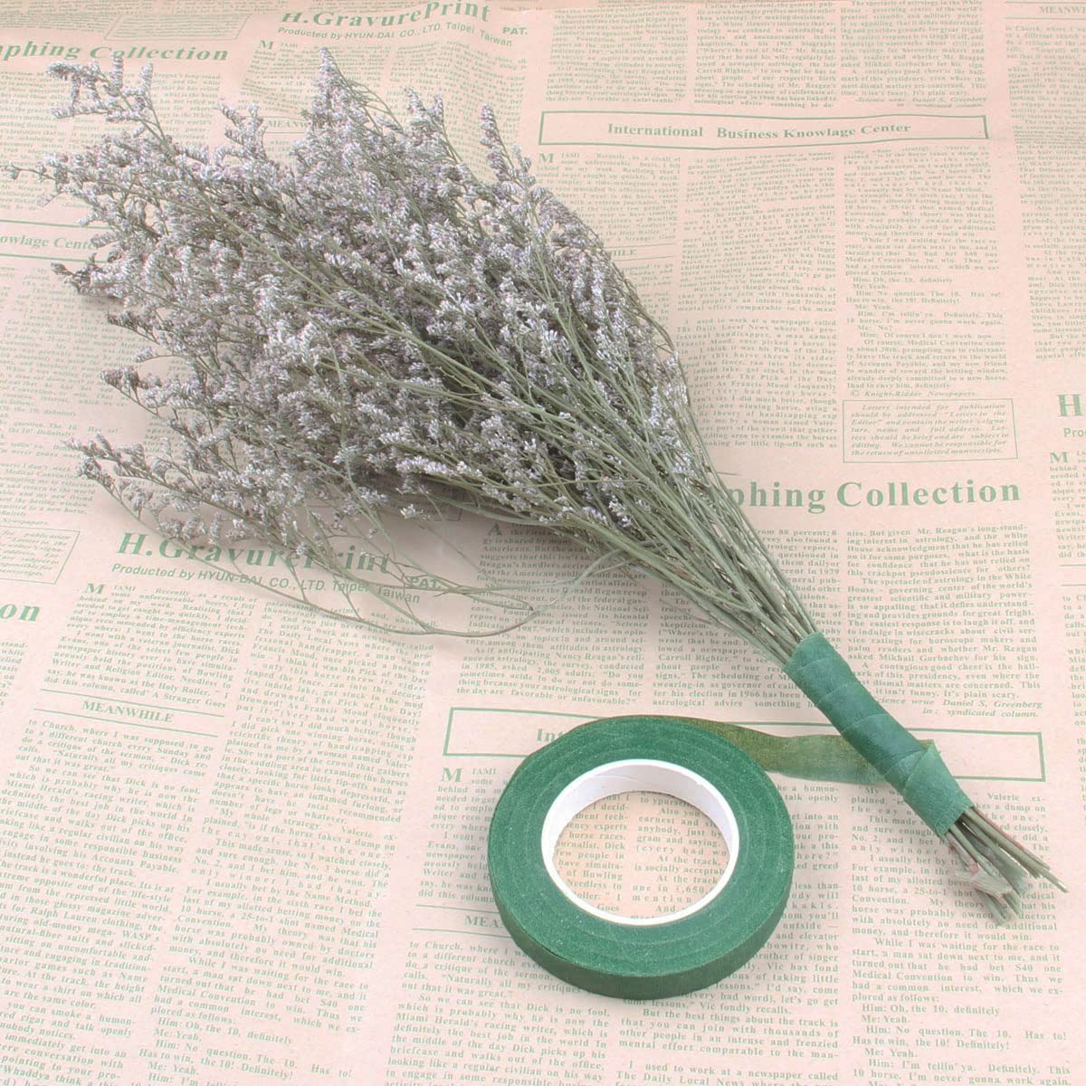 4 Rolls Floral Tape 1/2" Wide 30 Yards/Roll Floral Tapes for Bouquet Stem Wrap and Flowers Making Craft Projects (Green)