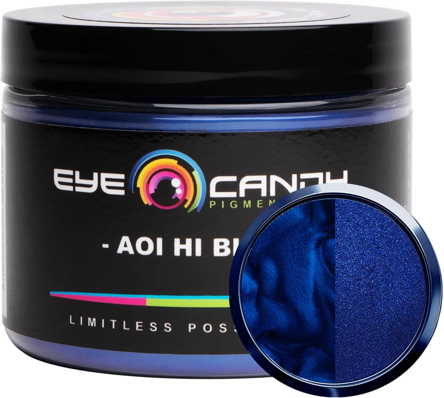 Eye Candy Pigments Premium Blue Mica Powder - Aoi Hi Blue (50gr) - for Epoxy, Resin, Soap, Paint, Woodworking, Acrylic Pouring, Bath Bombs, Fishing Lures - DIY Arts and Crafts Additive