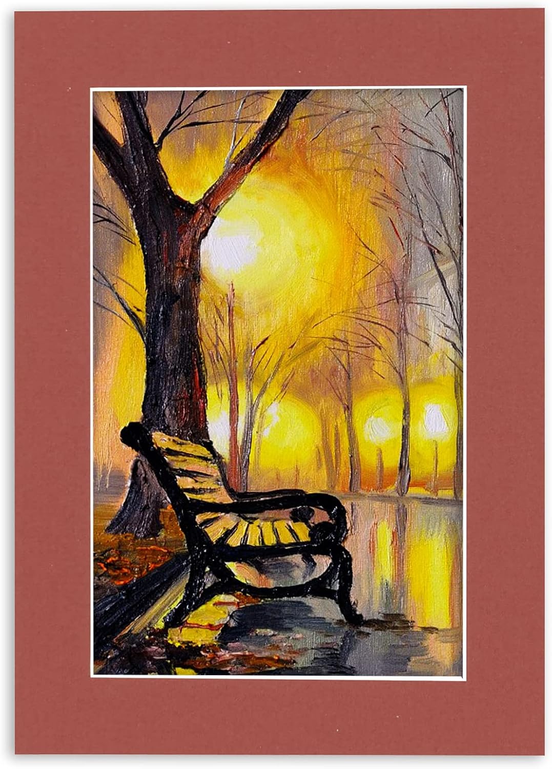 Poster Palooza 11x14 Mat Bevel Cut for 8.5x11 Photos - Acid Free Brick Red Precut Matboard - For Pictures, Photos, Framing - 4-ply Thickness