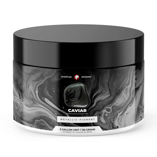 Spartan Epoxies Metallic Pigment Powder for Epoxy - 30 Unique Colors, 4oz for 1 Gallon and 12oz for 3 Gallons of Clear Epoxy, Made in The USA (Caviar, 12oz (135 Grams))