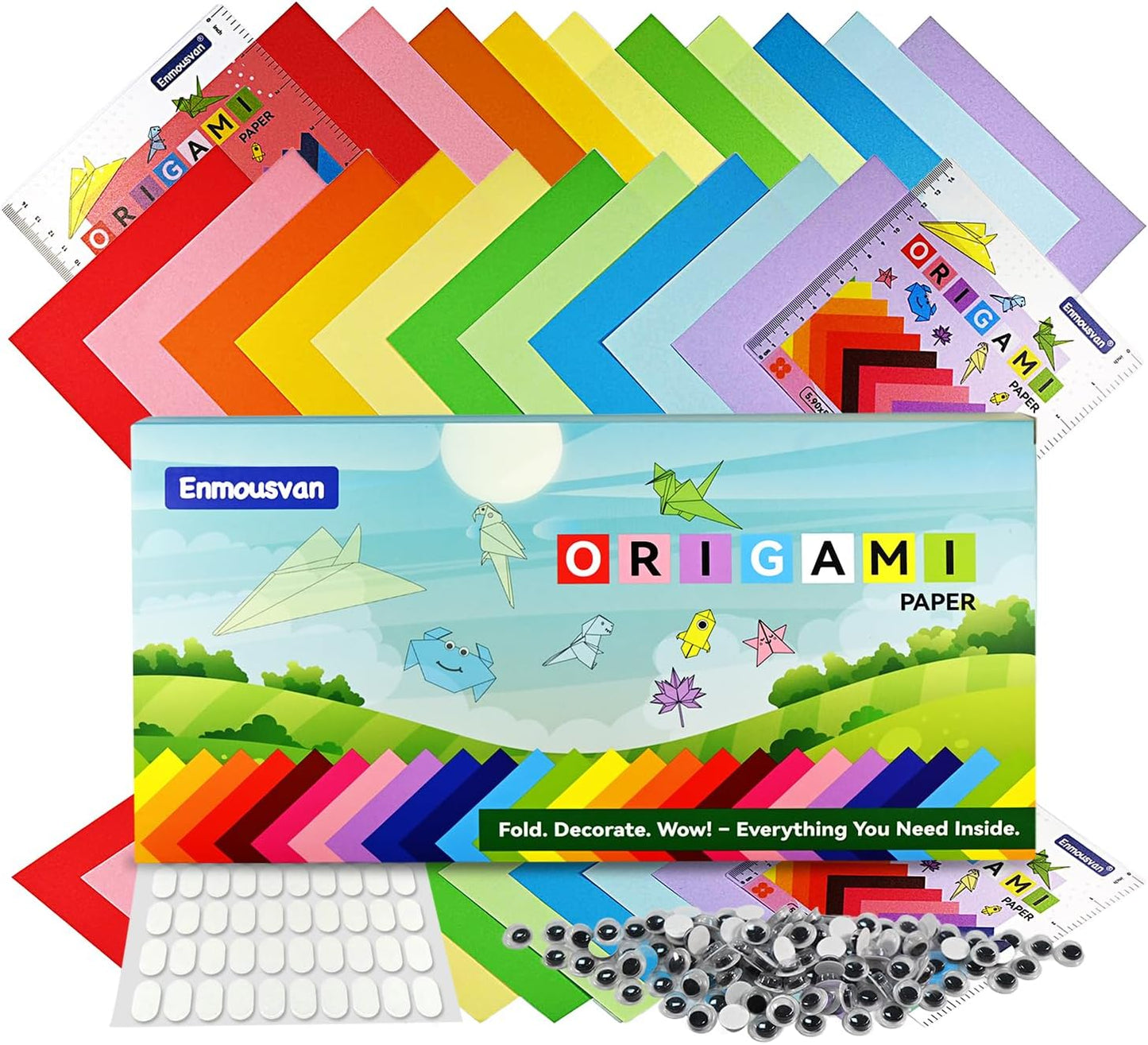 Origami Kit for Kids | 220 Sheets 6x6 Inch Origami Paper in 10 Colors & Child-Friendly Tools | Perfect for Hands-on Creative Art & Craft Projects | Ideal Gift for Ages 5-8 8-12.