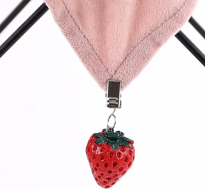 Twofish Strawberry Resin Tablecloth Weights Clips Set of 4 - 100% Handicraft, Farmhouse Style, All-Season, Heat Resistant, Hand Wash Only