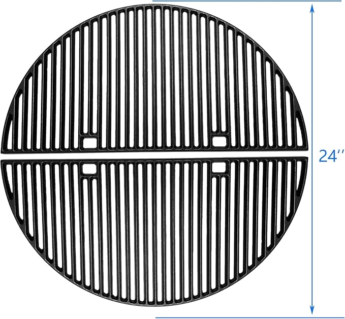 24" Cast Iron Heavy Duty Round Grates for BGE, Big Green Egg XL, Weber Summit Kamado E6, S6 Joe Big Joe I, II III Smokers 24" Charcoal Grill