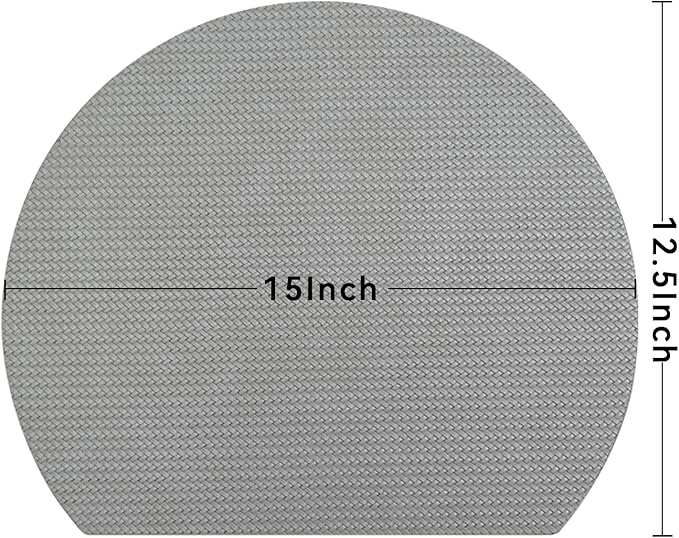 Faux Leather Placemats Set of 6, PU Heat Resistant Dining Table Mats, Waterproof Wipeable Non-Slip Place Mats for Kitchen Dining Table Decoration, Grey