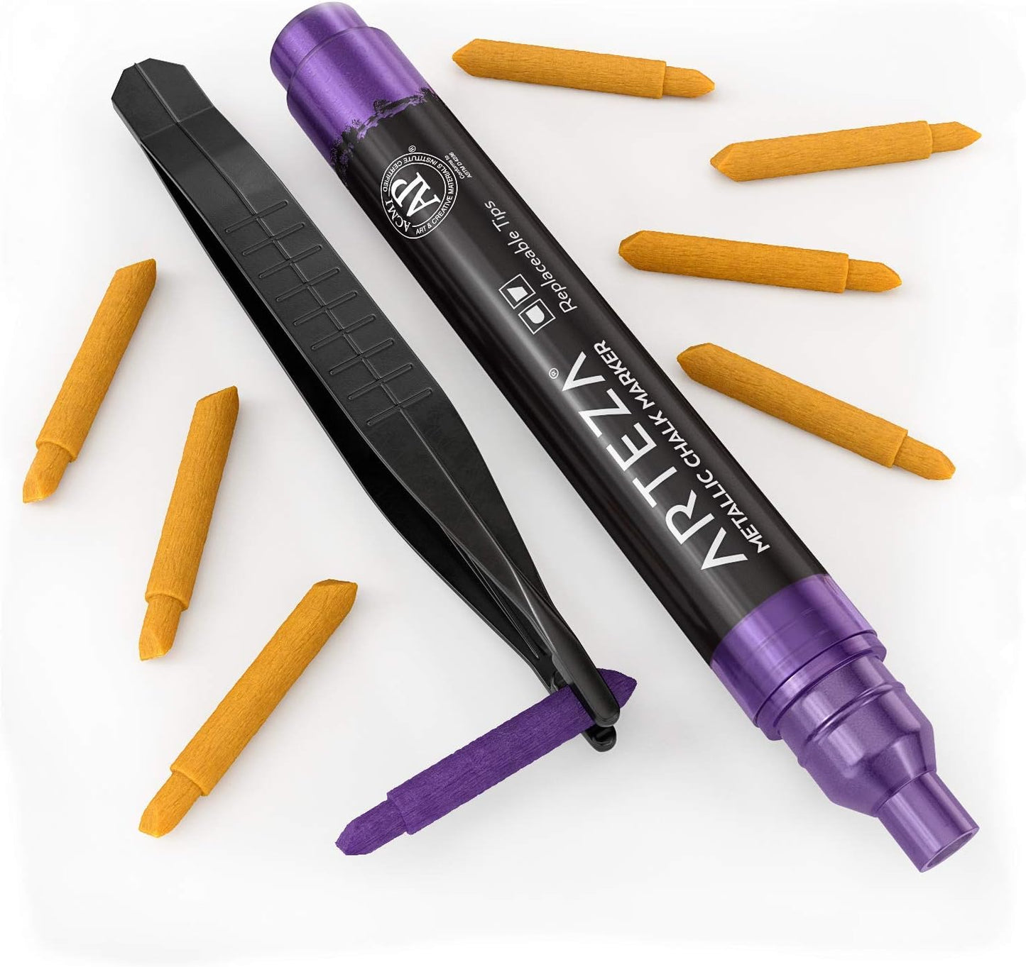 ARTEZA Liquid Chalk Markers, Set of 8, Metallic Colors, Erasable