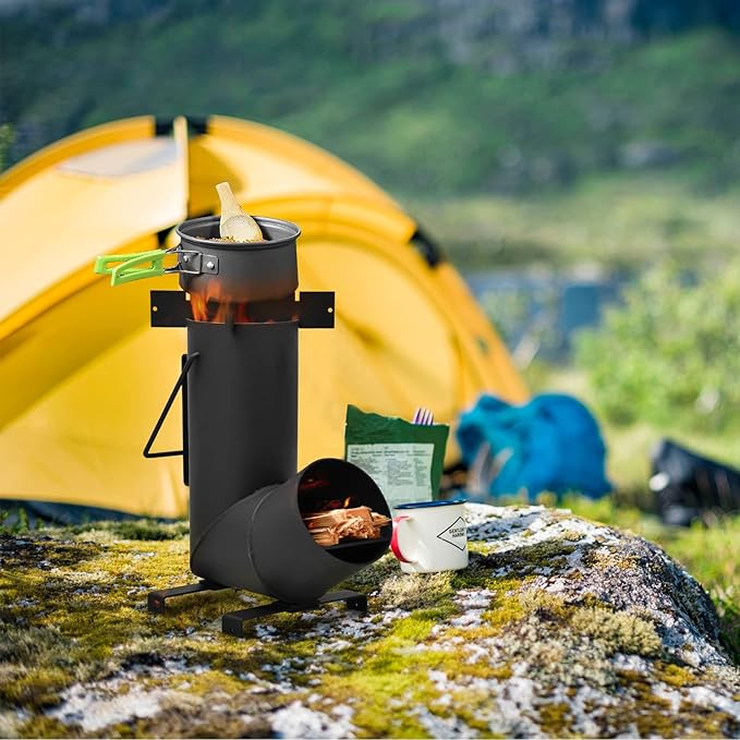Stanbroil Portable Rocket Stove Cooking Ovens, Wood Burning Stove for Outdoor Cooking, Backyard, Camp Cooking and Off-Grid