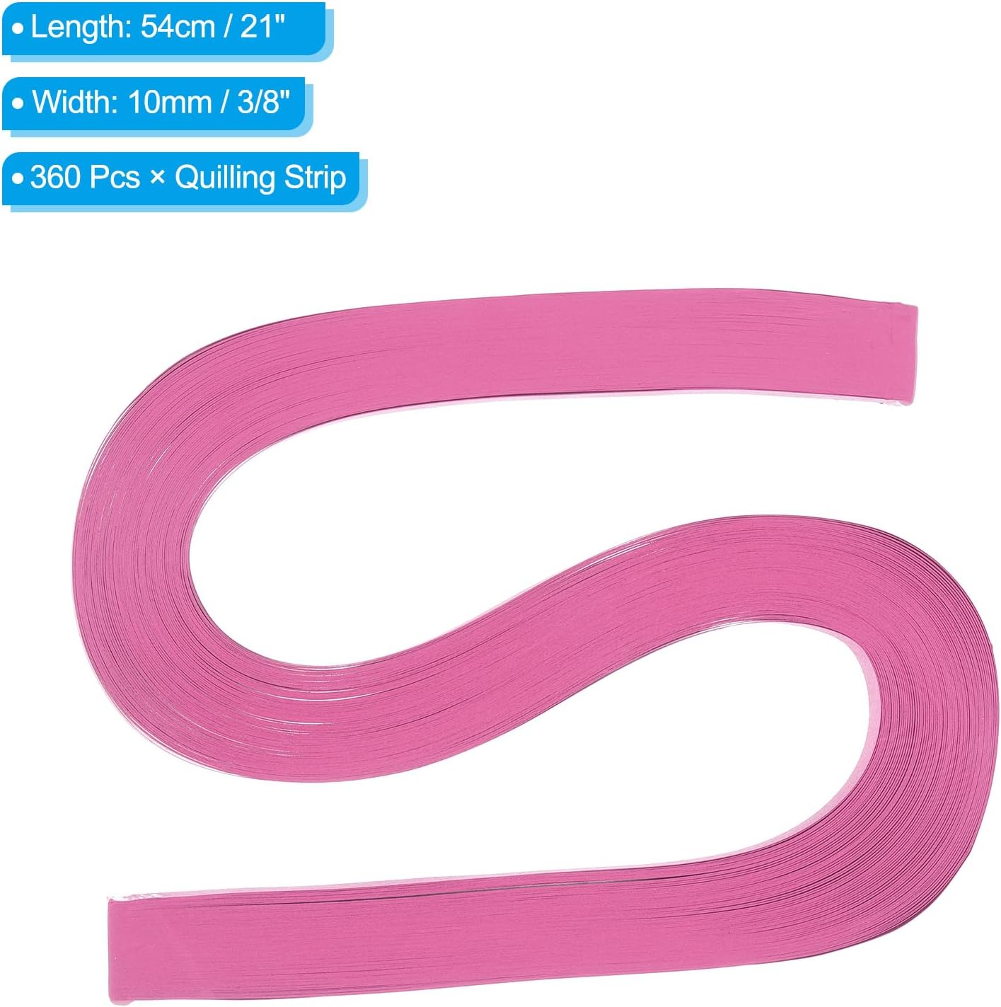 PATIKIL 360pcs Quilling Paper Strips Paper Flowers Quilling Kits 3/8"(10mm) Origami Paper for Adults Beginner Art Craft, 21"(54cm) Rose Red