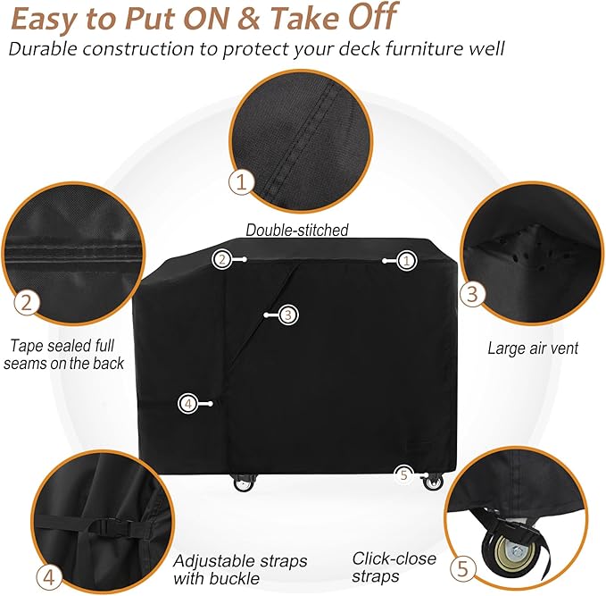 NettyPro Griddle Cover for Blackstone 28" Griddle with Single Shelf, Waterproof Heavy Duty 2 Burner Flat Top Gas Grill Cover 28" Cooking Station Camping, Black