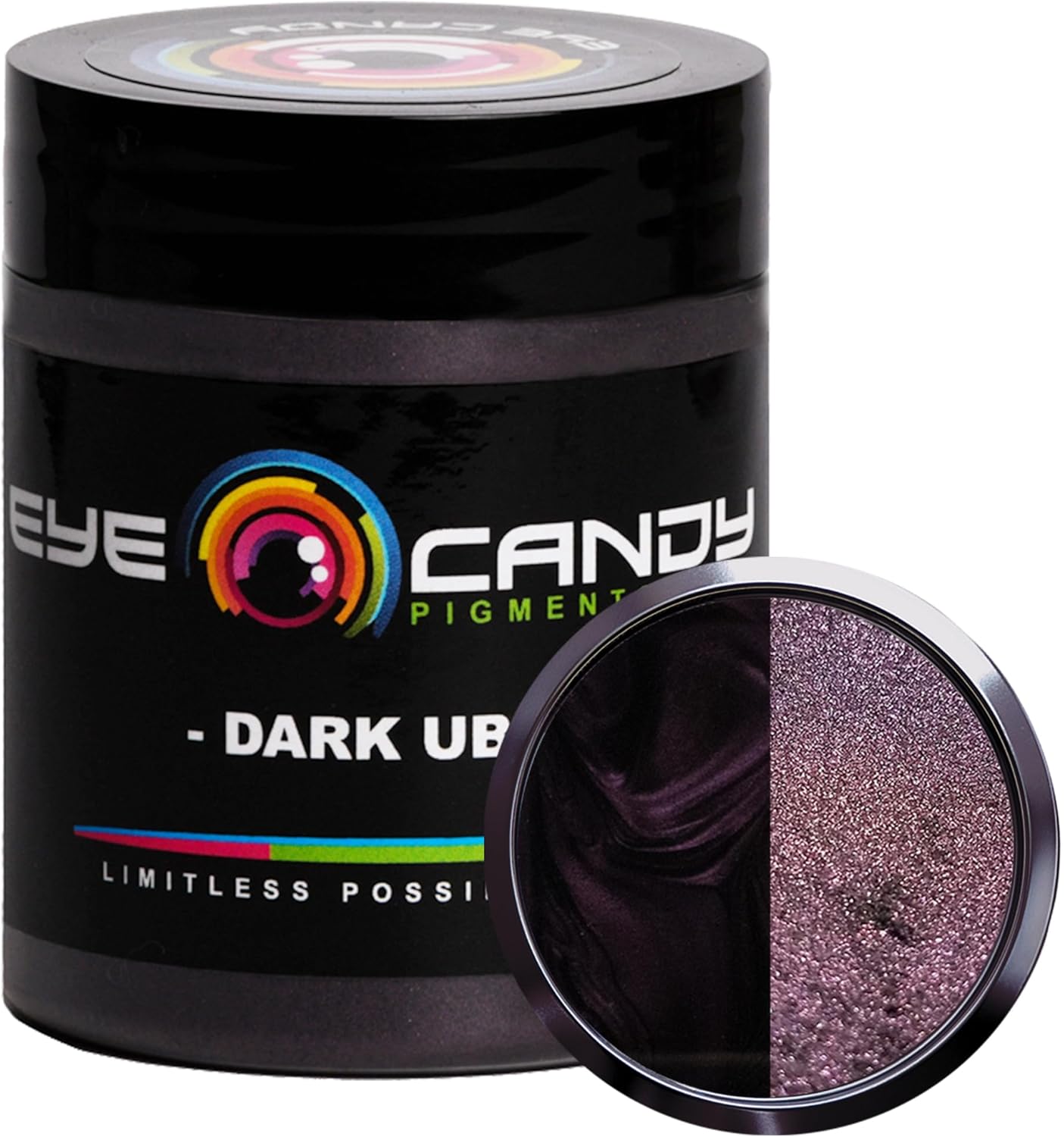 Eye Candy Pigments Premium Purple Mica Powder - Dark Ube (25gr) - for Epoxy, Resin, Soap, Paint, Woodworking, Acrylic Pouring, Bath Bombs, Fishing Lures - DIY Arts and Crafts Additive
