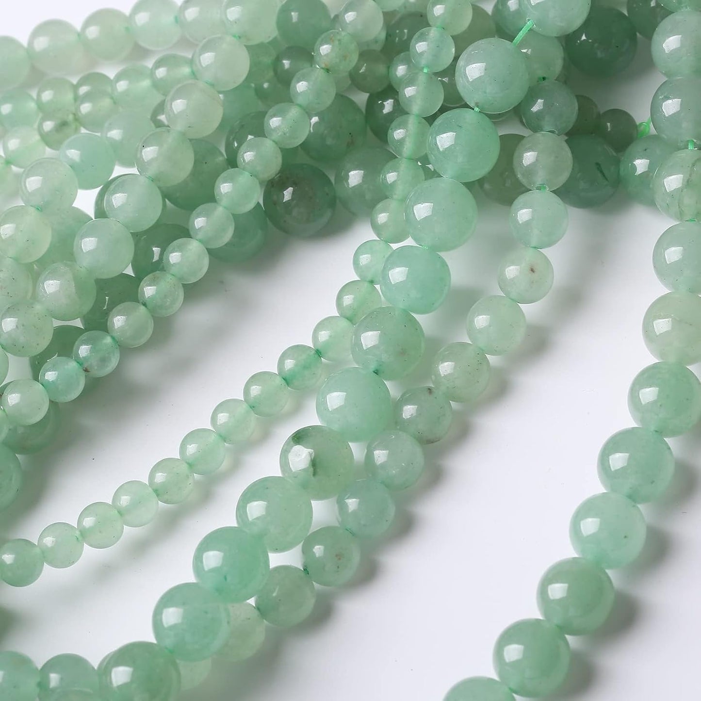 90PCS 4MM Green Aventurine Natural Gemstone Round Stone Beads for Jewelry Making DIY Energy Stone Healing Power Bracelet 15"