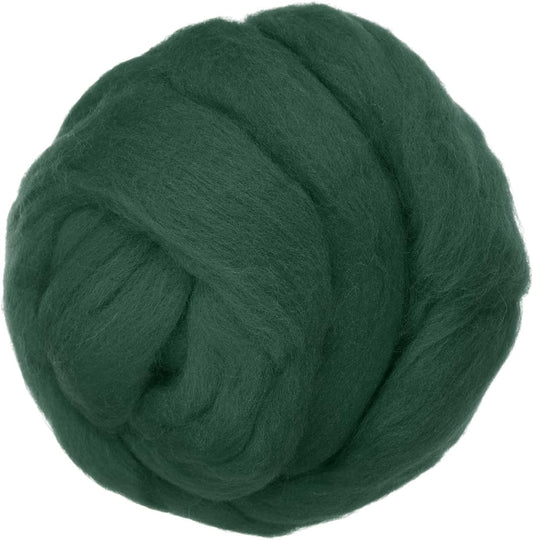 PATIKIL Wool Roving Yarn, 80G/2.82OZ Soft Felting Wool Pure Chunky Roving Yarn Bulk for Needle Felting Knitting Blanket Spinning Weaving DIY Craft, Dark Green