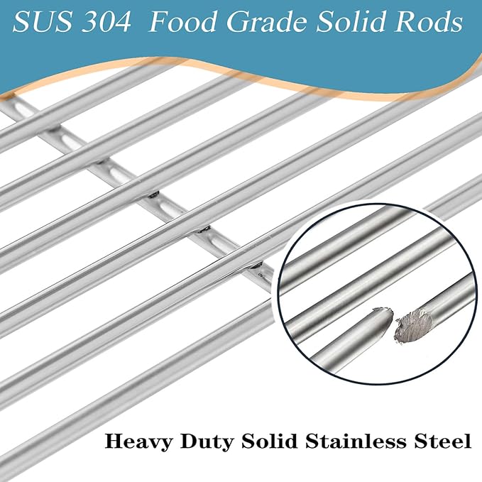 146.16197211 (2-Pack) 16 1/5” Stainless Steel Grates for Kenmore 146.10016510,146.46365610 146.16142210 146.16198211 146.46366610 146.46372610 PG-40409SOLB 146.34461410 146.16197211