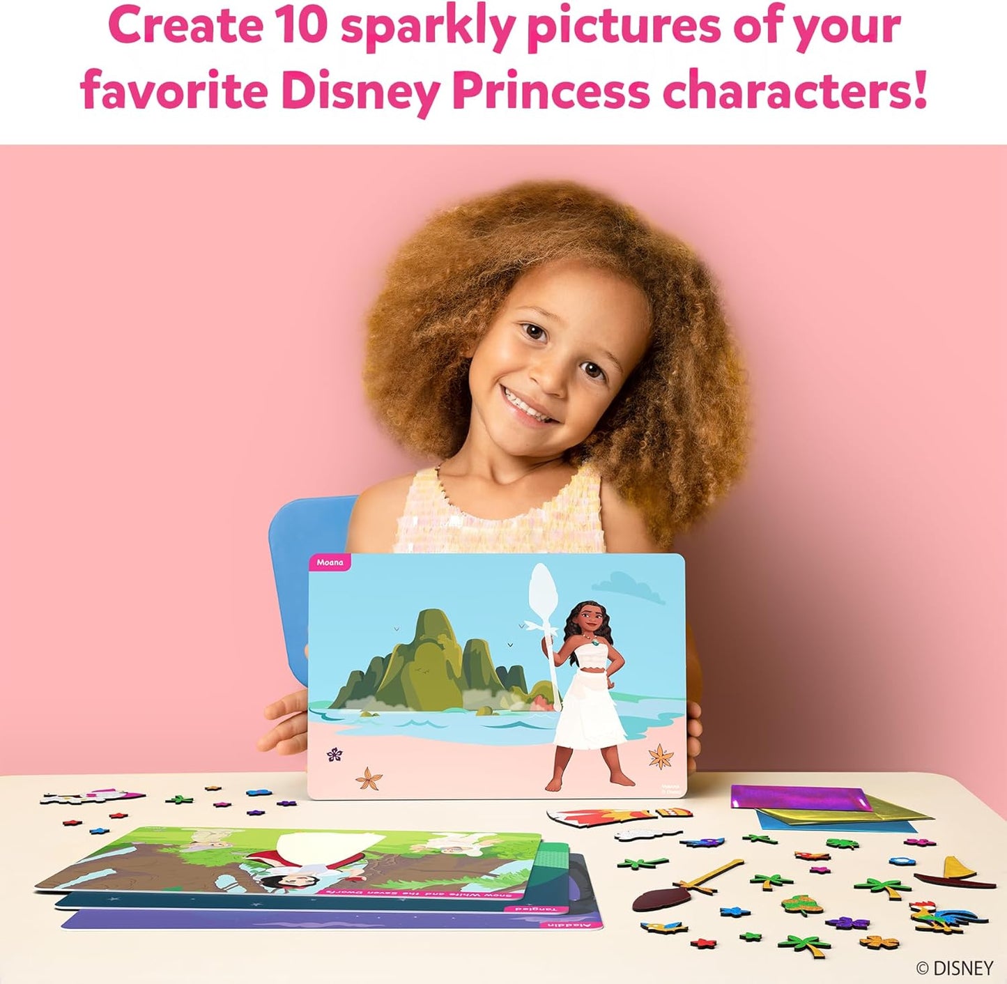 Skillmatics Foil Fun - Disney Princess, Mess-Free Art & Craft Kits for Kids, DIY Creative Travel Toys, Perfect Christmas Gifts for Fans of Moana, Cinderella, Ariel, Jasmine, Ages 4, 5, 6, 7, 8, 9