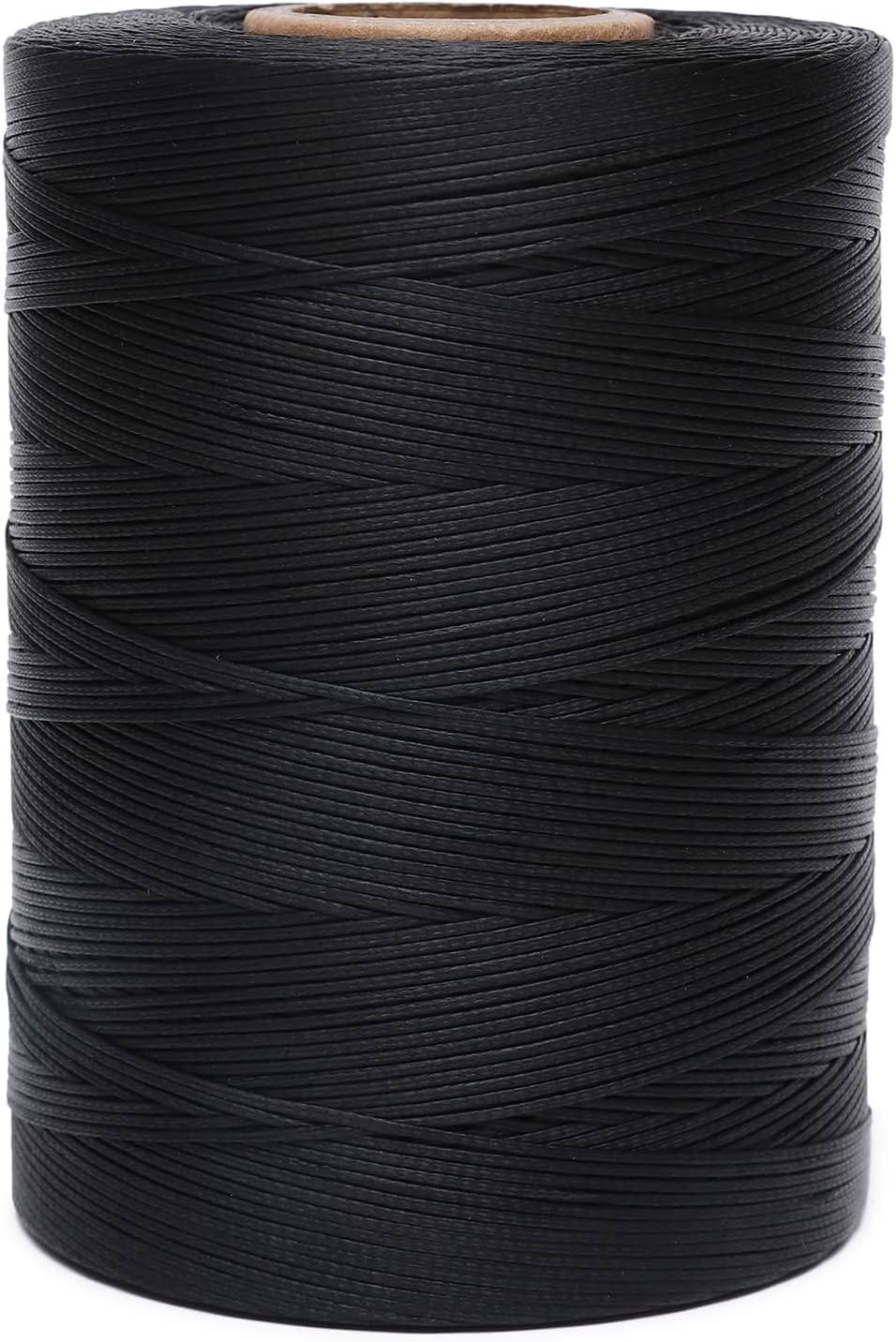 Waxed Thread,852Yds 150D 0.8mm Flat Polyester Wax Thread for Hand Sewing Leather Craft DIY Projects Shoes Repair Book Binding(Black)