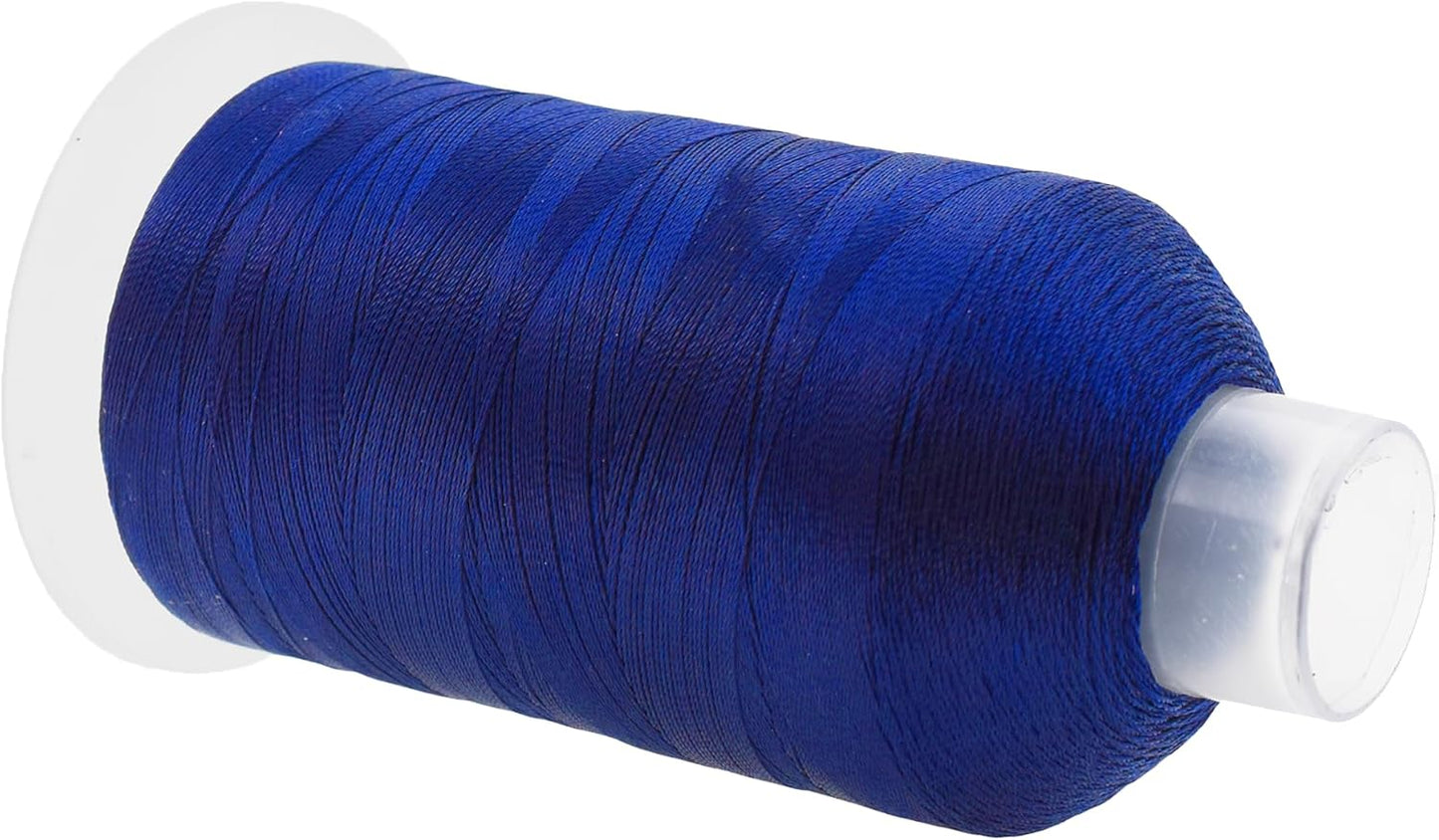 Mandala Crafts Dark Blue Heavy Duty Thread -1500 Yds Tex 90 Thread for Sewing Drapery Jeans Leather Hair - Bonded Polyester for Outdoor Marine Upholstery