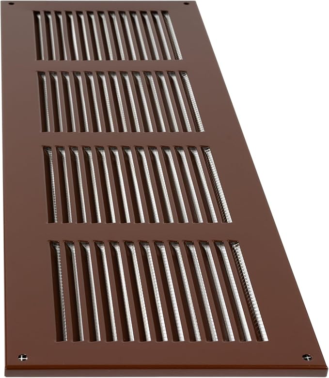 Repa Market Air Vent Cover 16x6 Inch (Outer Dimensions) Brown Galvanized Steel Louvered Grill Cover with Mesh Screen/Wall or Ceiling Vent/HVAC Register for Indoor and Outdoor Ventilation