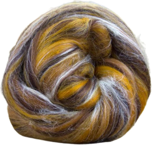 Revolution Fibers – Constellation Range Roving (8 Ounces) | Tonal Blend of 70% Dyed Merino and 30% Tussah Silk Combed Top | Soft Fiber for Felting, Spinning, Knitting (Lynx Starburst)