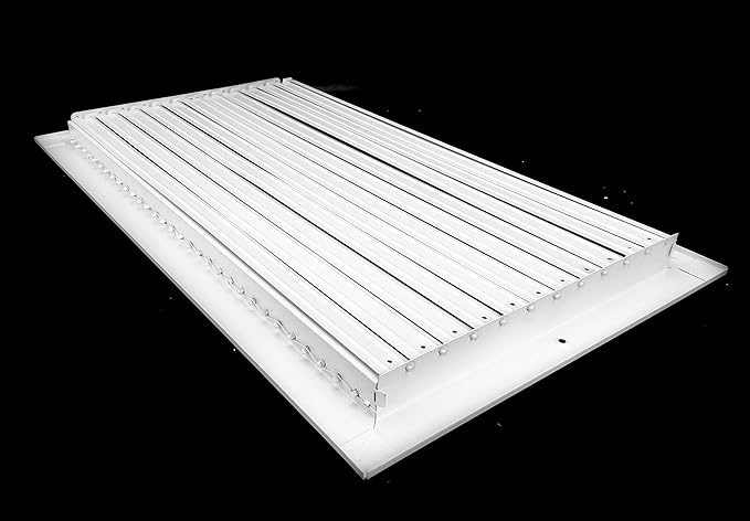 22" X 12" Adjustable AIR Supply Diffuser - HVAC Vent Cover Sidewall or Ceiling - Grille Register - High Airflow - White [Outer Dimensions: 23.75"w X 13.75"h]