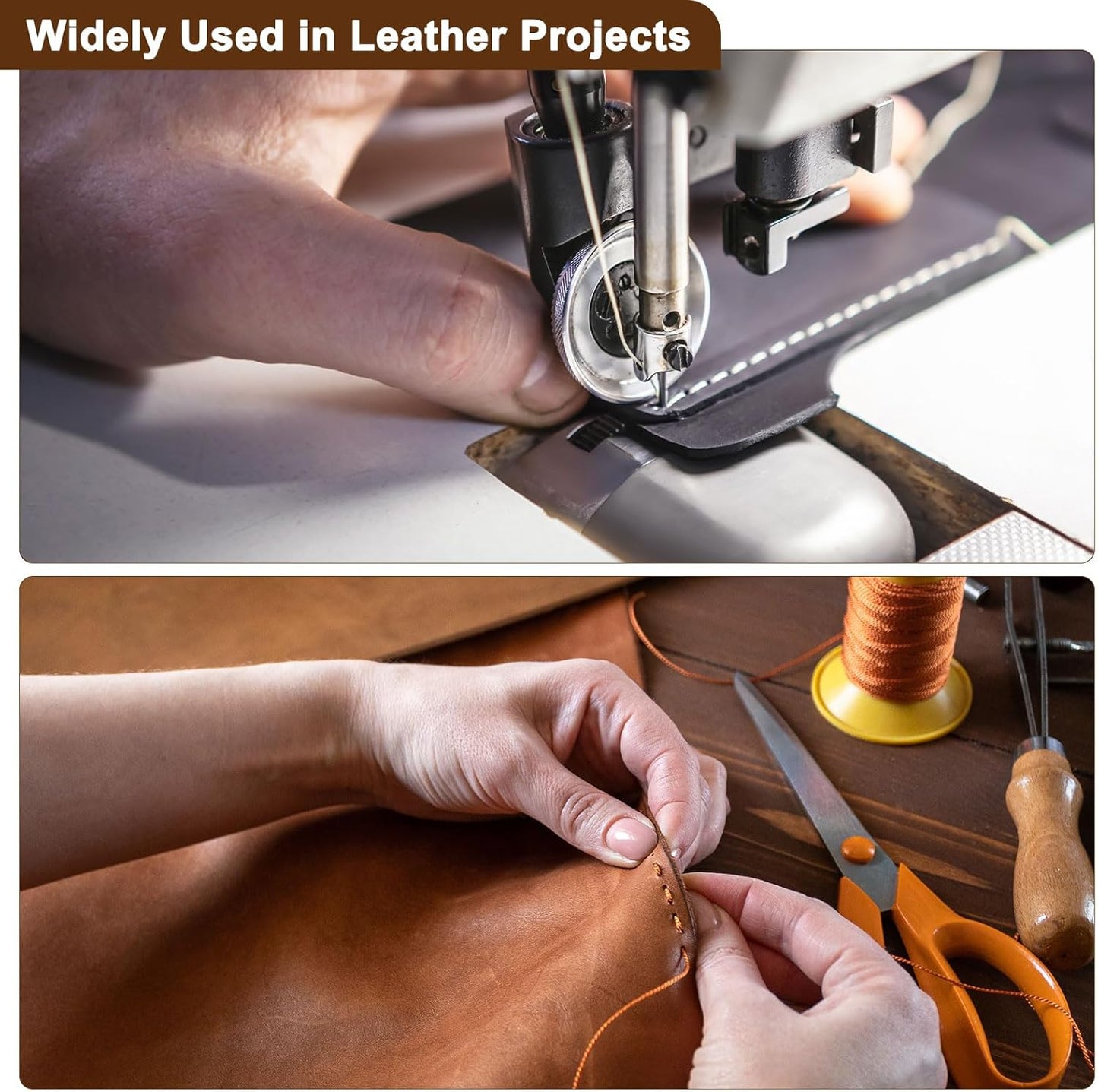 uxcell 150D 0.8mm Flat Waxed Thread 284 Yards Polyester Leather Sewing Waxed String Hand Stitching Waxed Cord for Leather Stitching Sewing Bookbinding DIY Craft Peacock Green