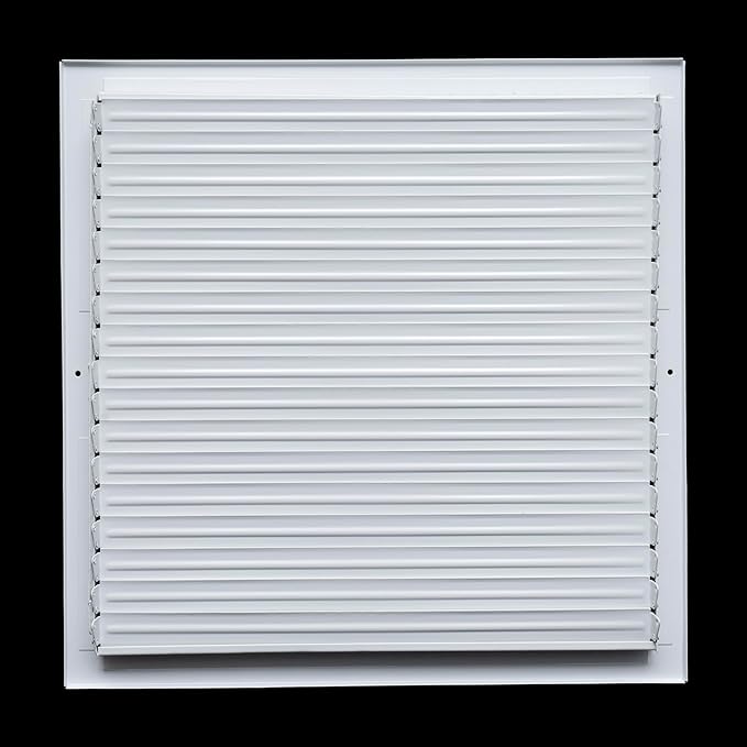 [4 Pack] Fits 18x18 Duct Opening Steel Adjustable Air Supply Grille by Handua | Register Vent Cover Grill for Sidewall and Ceiling | White | Out. Dim.: 19.75" X 19.75"
