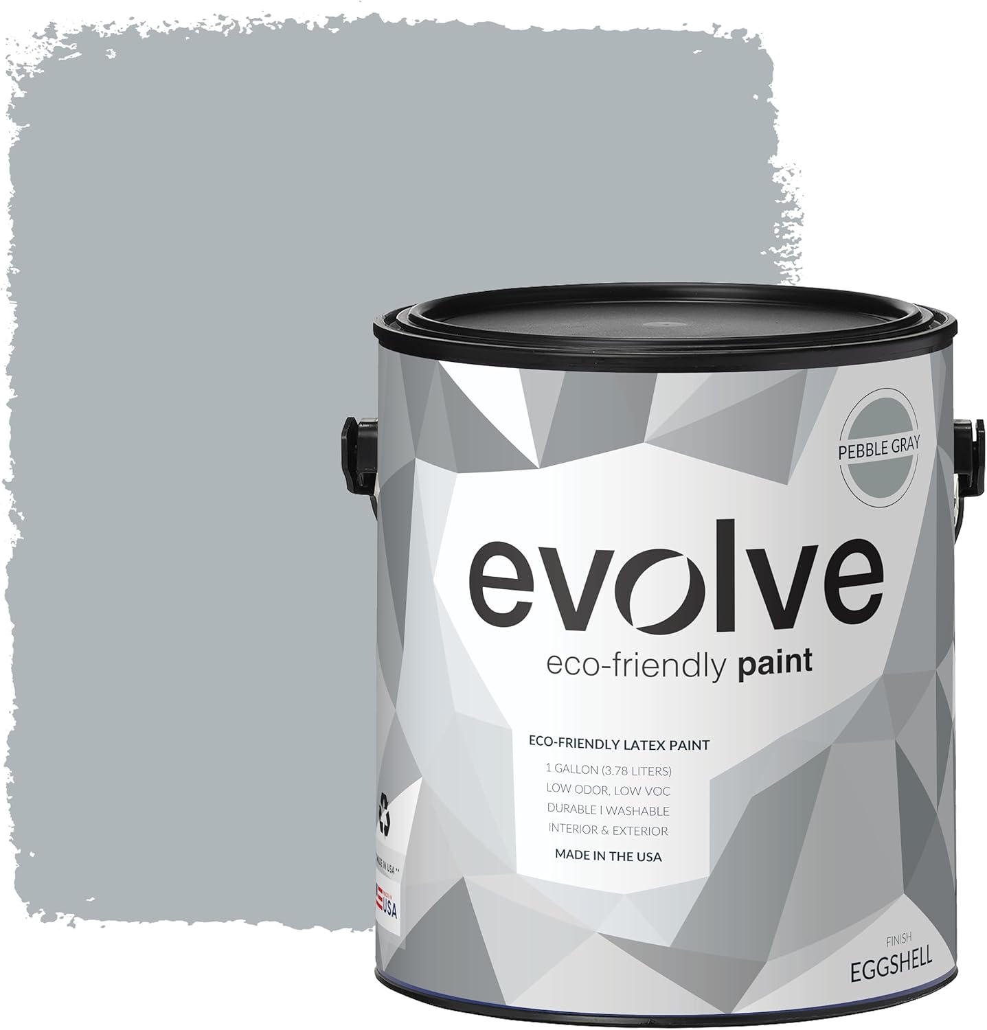 EVOLVE Paint & Primer: Environment-friendly, Low Sheen with One-coat Coverage for Interior & Exterior surfaces (Pebble Gray, 1-Gallon)