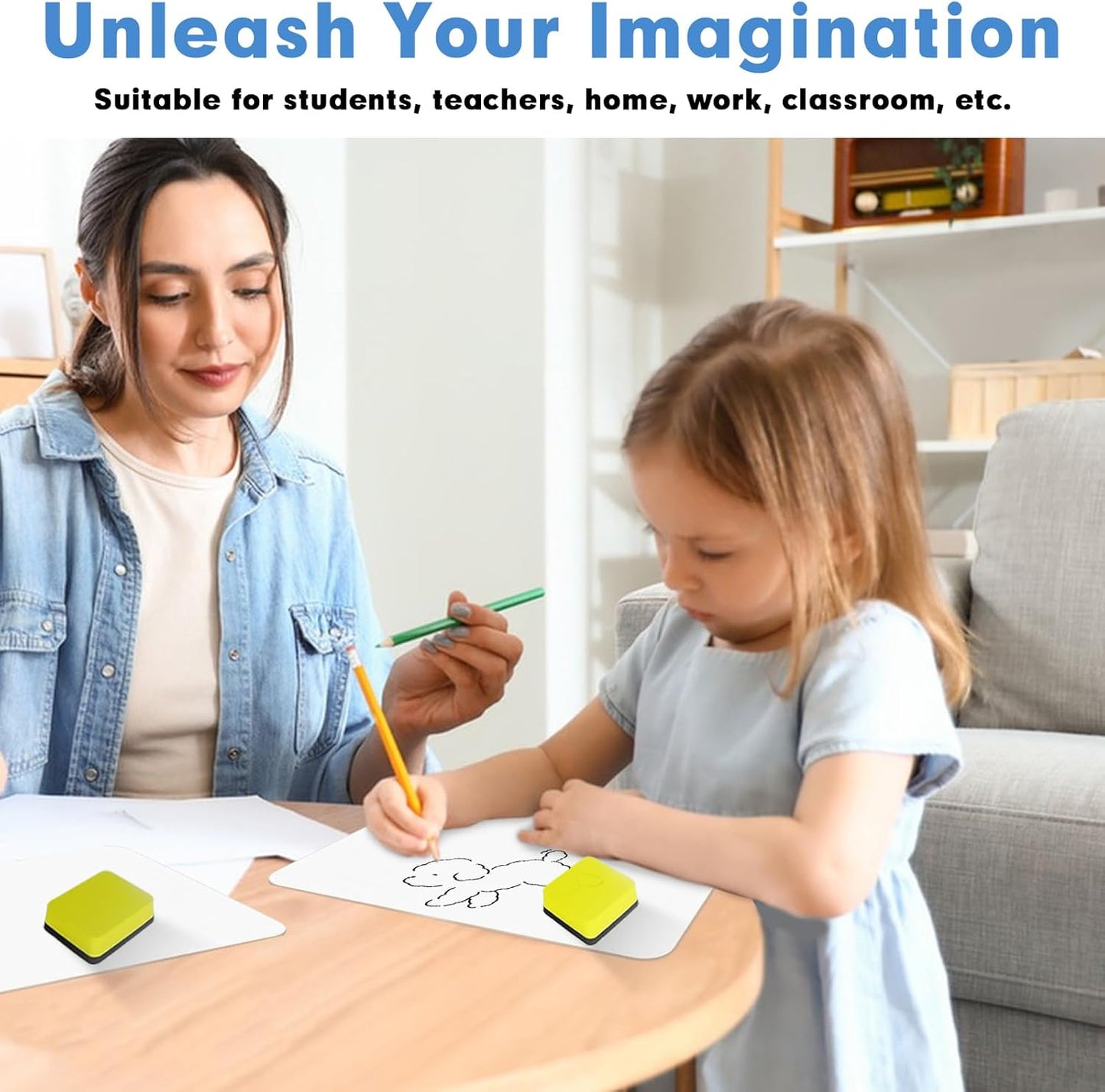 Dry Erase Lapboards, HERKKA 35 Pack Double Sided Small Dry Erase Whiteboards 9 x 12.5 Inch with 35 Erasers, Small Dry Erase Boards for Classroom Teacher Supplies, Personal White Boards for Students