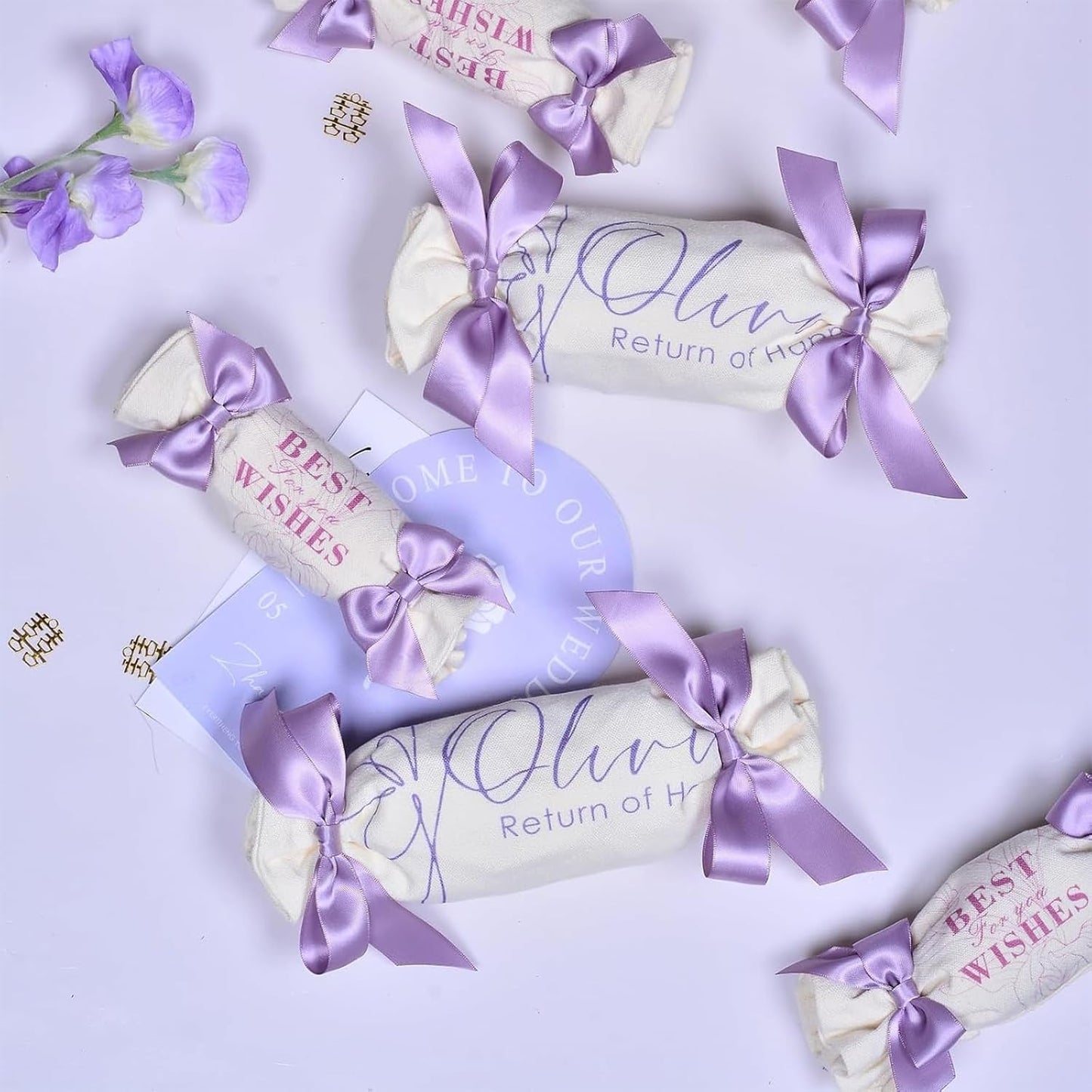 1" x 100 Yards Light Lilac Polyester Satin Ribbon Single Faced Bulk Fabric Ribbons for Gift Wrapping, Crafting, Bows Making, Flower Bouquet, Wedding, Home Decor