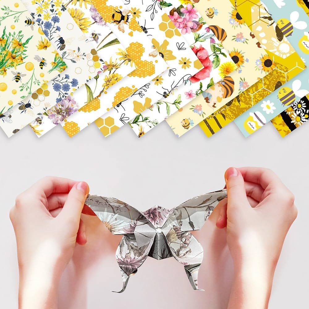 Mifuner 10 Pack/Sets Origami Paper Kit Double Sided 6 Inch Japanese Chiyo Square Easy Fold Arts Crafts Beginner DIY Handwork Origami Papers