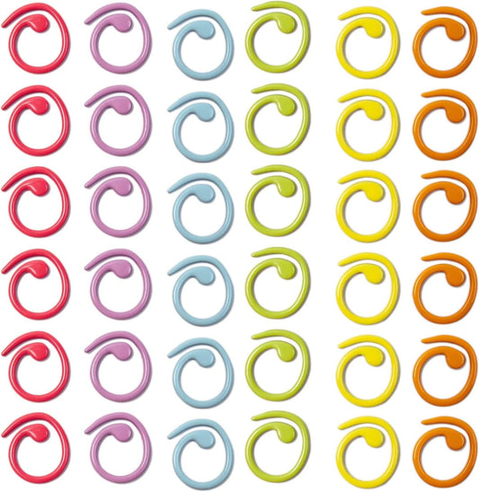 Hilsayum 30PCS Metal Stitch Markers Helical-Shaped Crochet Markers Ring Multicolor Crochet Locking Markers for Knitting and Crocheting (Multicolor)