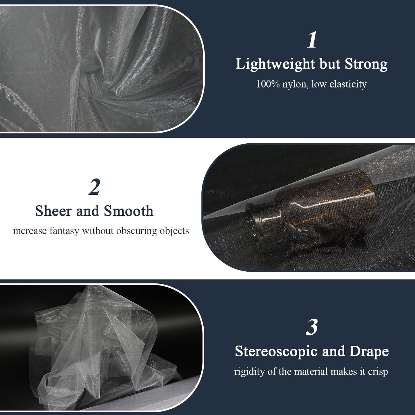 Silver Organza Tulle Fabric Rolls, Crystal Organza 12" by 50 Yards (150 ft) Sheer Nylon Silky Shiny Netting Spool Bolt for DIY Craft Table Runner Wedding Baby Shower Party Decor (Silver)