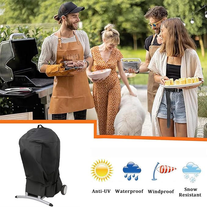 Grill Cover for Charbroil Electric/Gas Patio Bistro, Heavy Duty 600D Waterproof Outdoor Grill Covers for Char Broil Patio Bistro 240 BBQ Grill Accessories