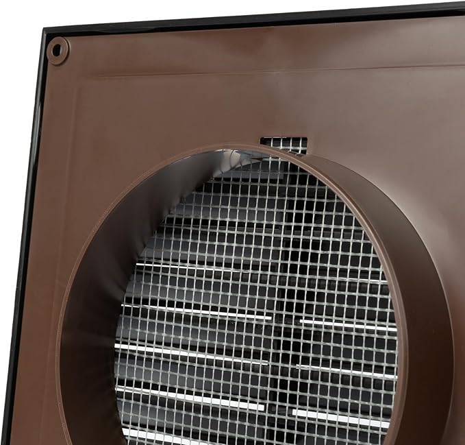 Black 4" Inch Ventilation Grille - Inside/Outside use - (Flange 3.9"Ø/Cover 6.7"x6.7") - Air Vent Louver - Exhaust Hood - Available 3 Sizes / 4 Colors, Black