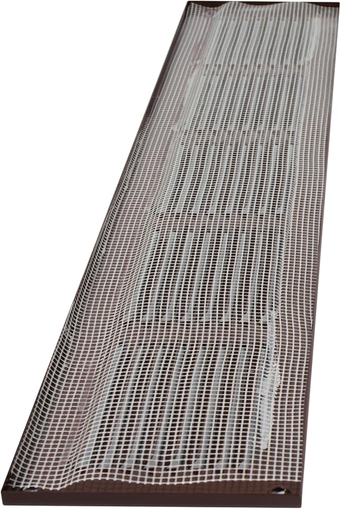 Repa Market Air Vent Cover 20x4 Inch (Outer Dimensions) Brown Galvanized Steel Louvered Grill Cover with Mesh Screen/Wall or Ceiling Vent/HVAC Register for Indoor and Outdoor Ventilation