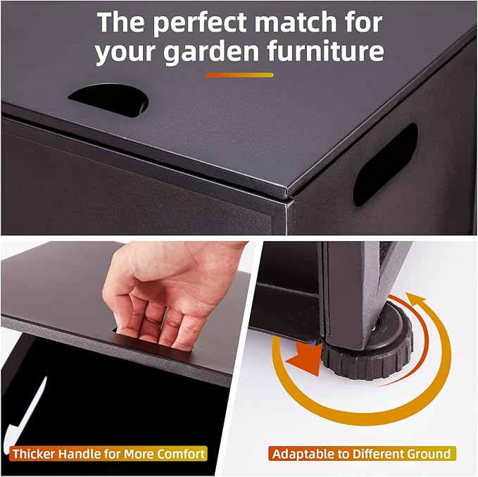 Propane Tank Cover Table with Storage Sides, Dual Function Cover for 20 lbs Propane Tank Outdoor Gas Tank Storage Side Table for Fire Pit Gas Grill Griddle Propane Stoves, Brown