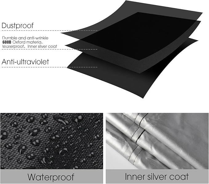 Grill Cover for Pit BOSS 10697 Table Top Wood Grill, Waterproof Gas BBQ Cover Protective Cover for Portable Smoker- 19" D x 24" W x 15" H, Black