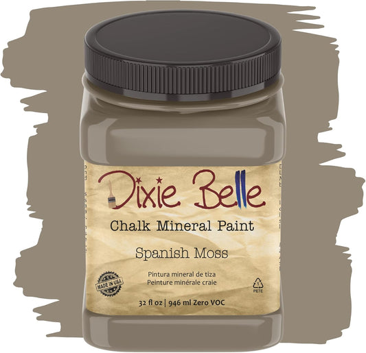 Dixie Belle Paint Company Chalk Finish Furniture Paint - Spanish Moss (32oz) - Matte Succulent Green Chic Chalk Mineral DIY Furniture Paint
