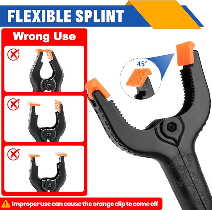10 Pack 6 inch Plastic Spring Clamps, Black Heavy Duty Clips, Backdrop Clips, Plastic Clamps for Crafts, Backdrop Stand, Woodworking, Photography