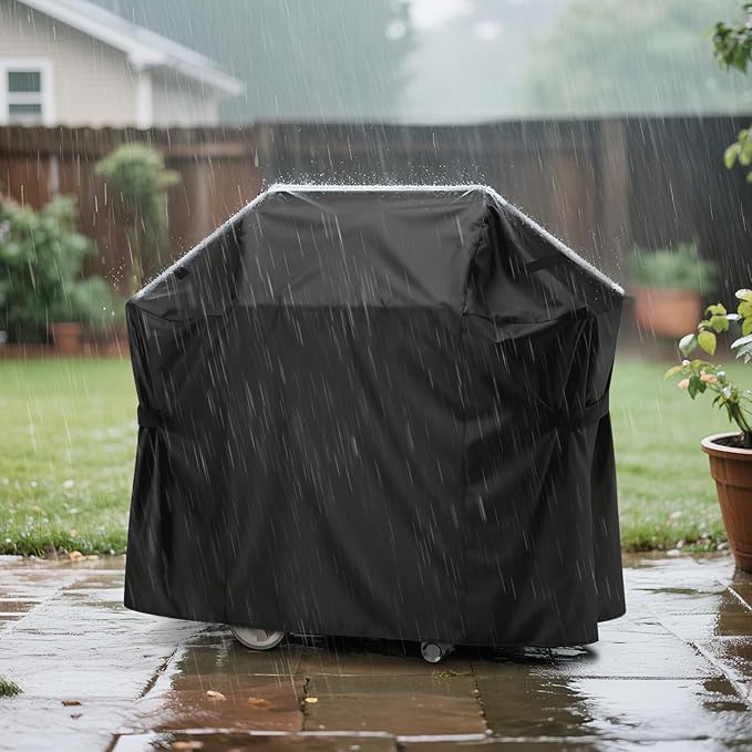 LBTING Grill Cover, 44-inch Heavy Duty 300D Oxford Waterproof Windproof UV Resistant BBQ Gas Grill Cover for Outdoor Barbecue Fit Most Brands Weber, Brinkmann, Char Broil, Holland