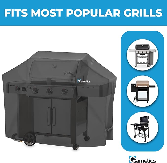 Grill Cover for Outdoor Grill 55 Inch – Bonus Meat Thermometer Included, Heavy Duty Waterproof BBQ Gas Grill Cover for Outside, UV & Fade Resistant, Compatible with Most 3–4 Burner Grills