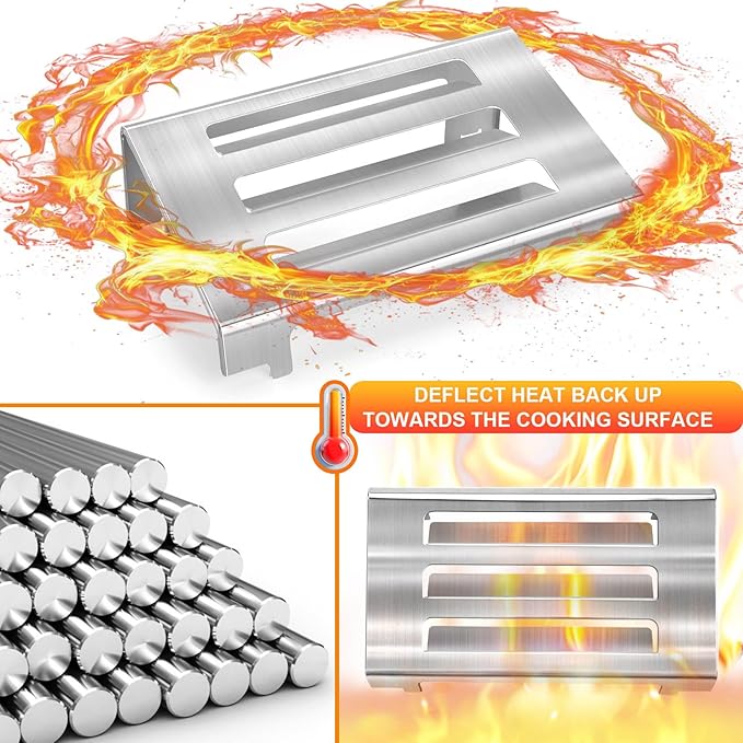 GasSaf 67060 Heat Deflector for Weber GS4 Spirit II 200 & 300 Series 210 220 310 320 Grill Parts, Heat Deflector for Weber Spirit 2 Parts, GS4 Grill Parts for 2 Burners and 3 Burners Heat Plates