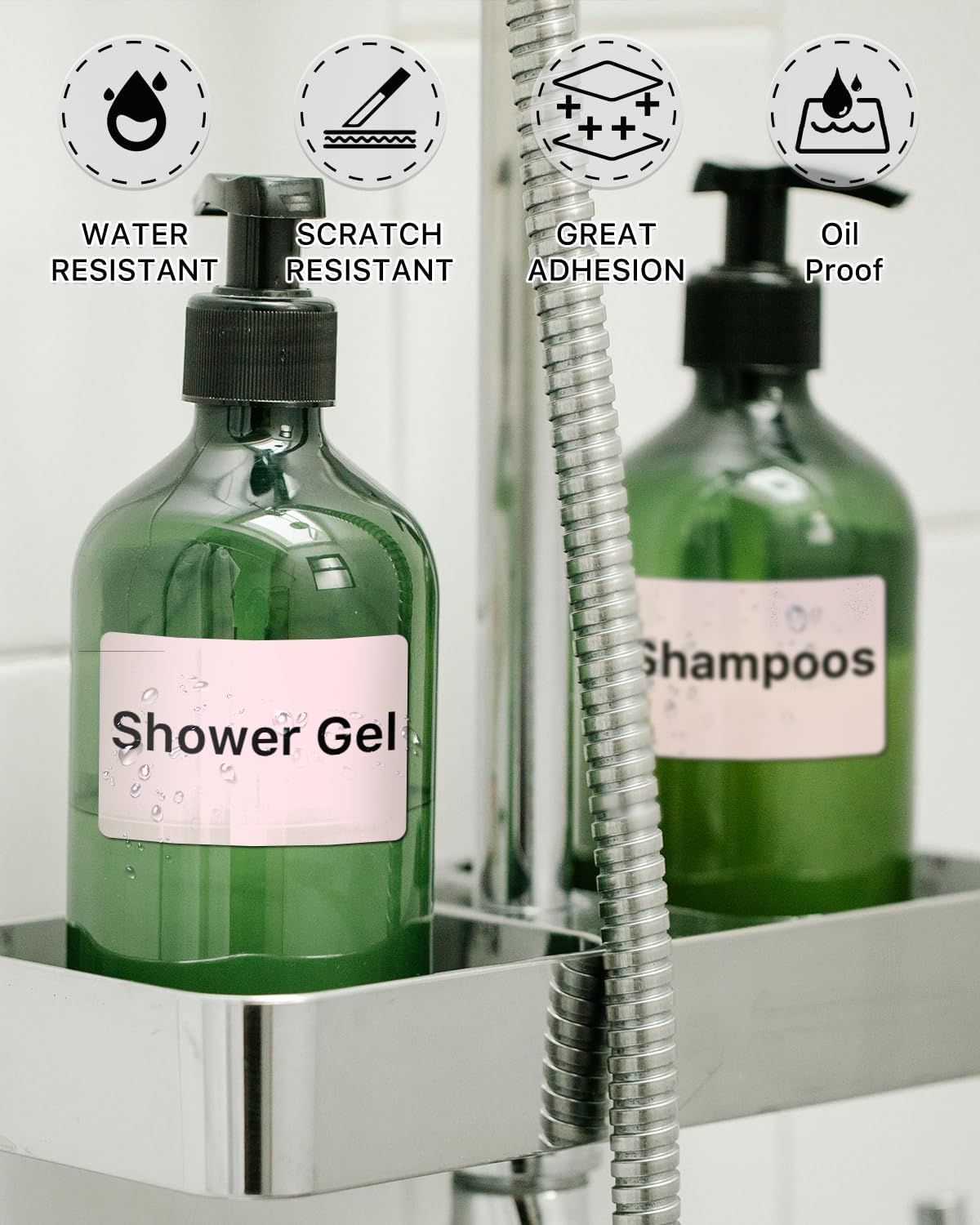 iEager 3" x 2" Thermal Labels, Rectangle Thermal Printer Stickers, Self-Adhesive Durable Sticker with Perforation Line, 500 Labels/Roll, Pink