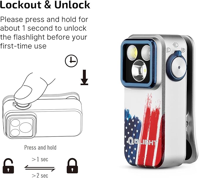 OLIGHT Oclip Pro EDC Flashlight Clip-on Light, Rechargeable 500 Lumens with Three Lighting Solutions Type-C Charging, Magnetic Flash Lights for Outdoor or Indoor Use(Stars & Stripes Edition)