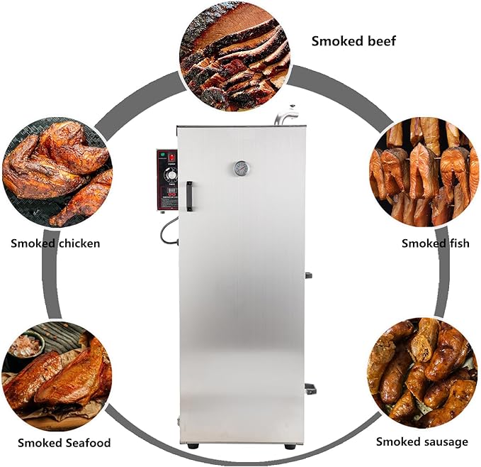 CLIVIA Electric Vertical Smoker, 9 Layers Outdoor Digital BBQ Smoker Oven with Adjustable Temperature&Time Controller, Barbecue Cooking, Grilling Smoking for Fish, Sausage, Jerky, Cheese