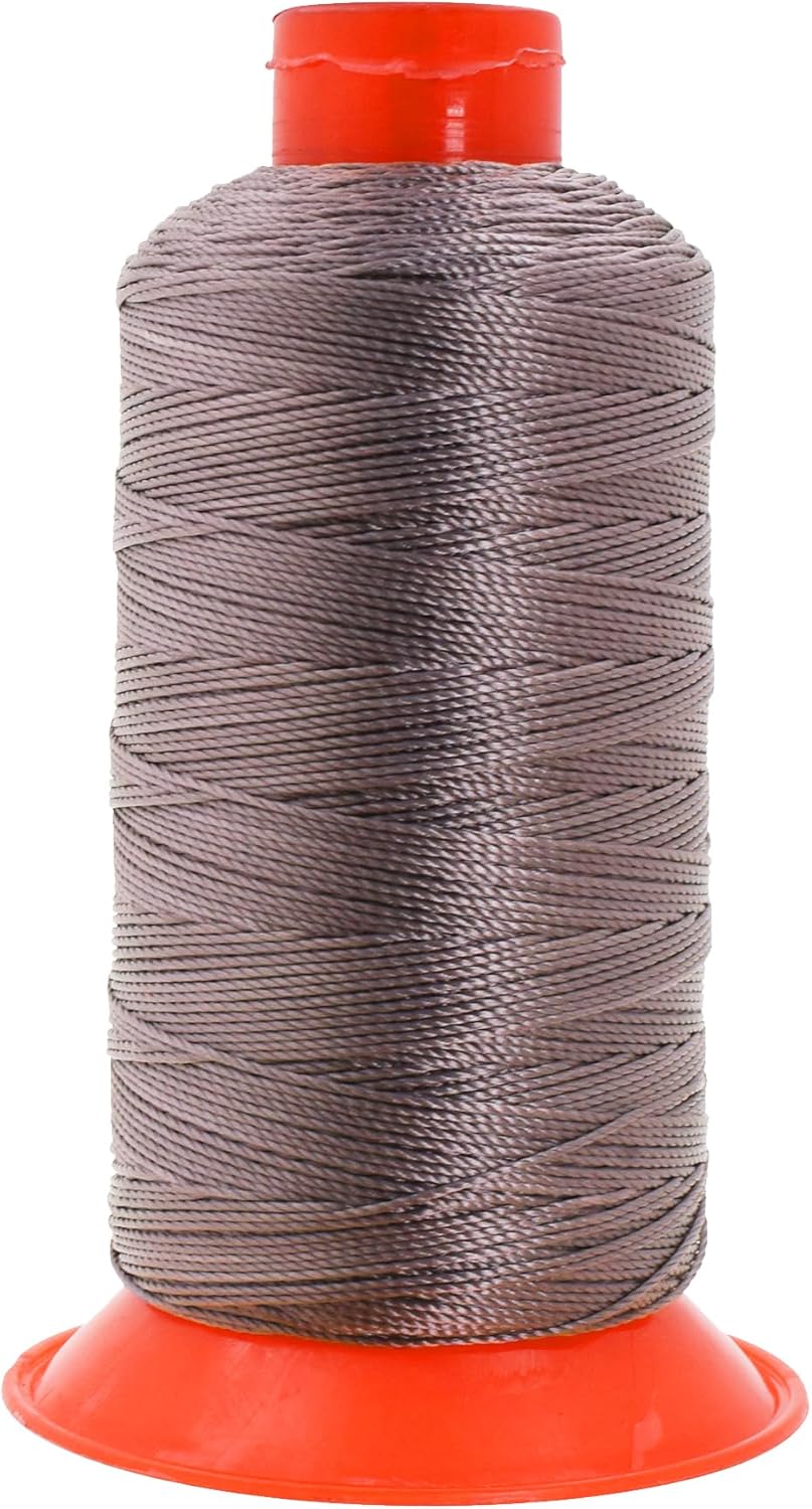 Mandala Crafts Bonded Nylon Thread - Taupe Heavy Duty Sewing Threads - 415 YDs Size 346 210D T350 Tex 350 Thread for Leather Jeans Weaving Outdoor Marine Upholstery