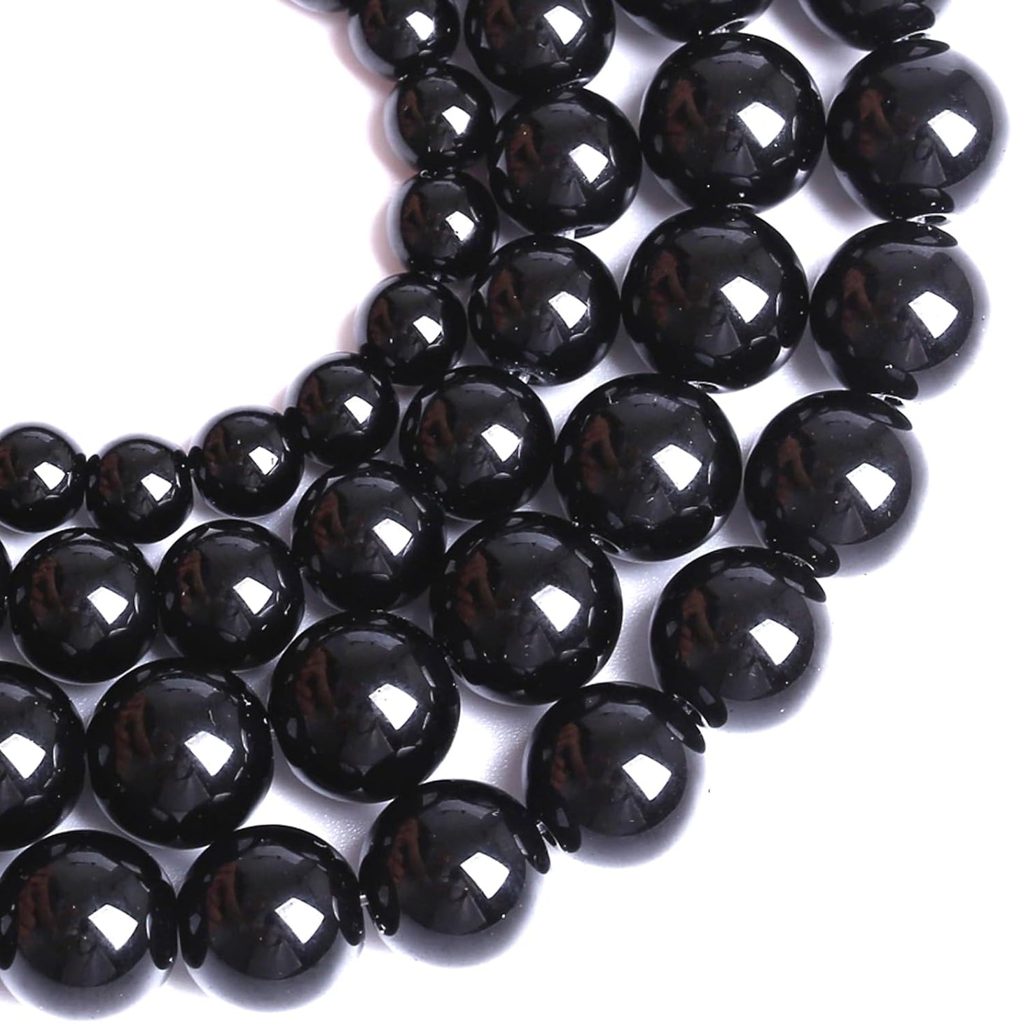 6MM Natural Black Agate Gemstone Beads Round Loose Stone Beads for Jewelry and Bracelets Making 120pcs 2 Strands 32"