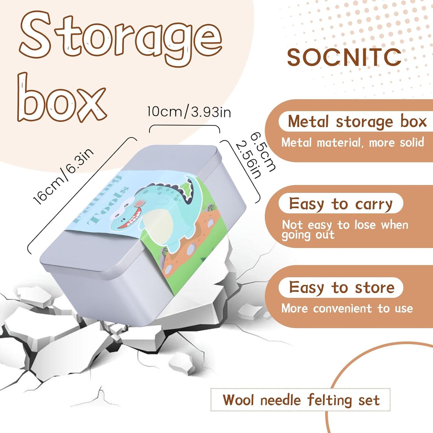 SOCNITC Needle Felting Tools, Needle Felting Kit, 4.5"x3.5" Needle Felting Pad, Wooden Handle Scissor for Beginner & Professional DIY