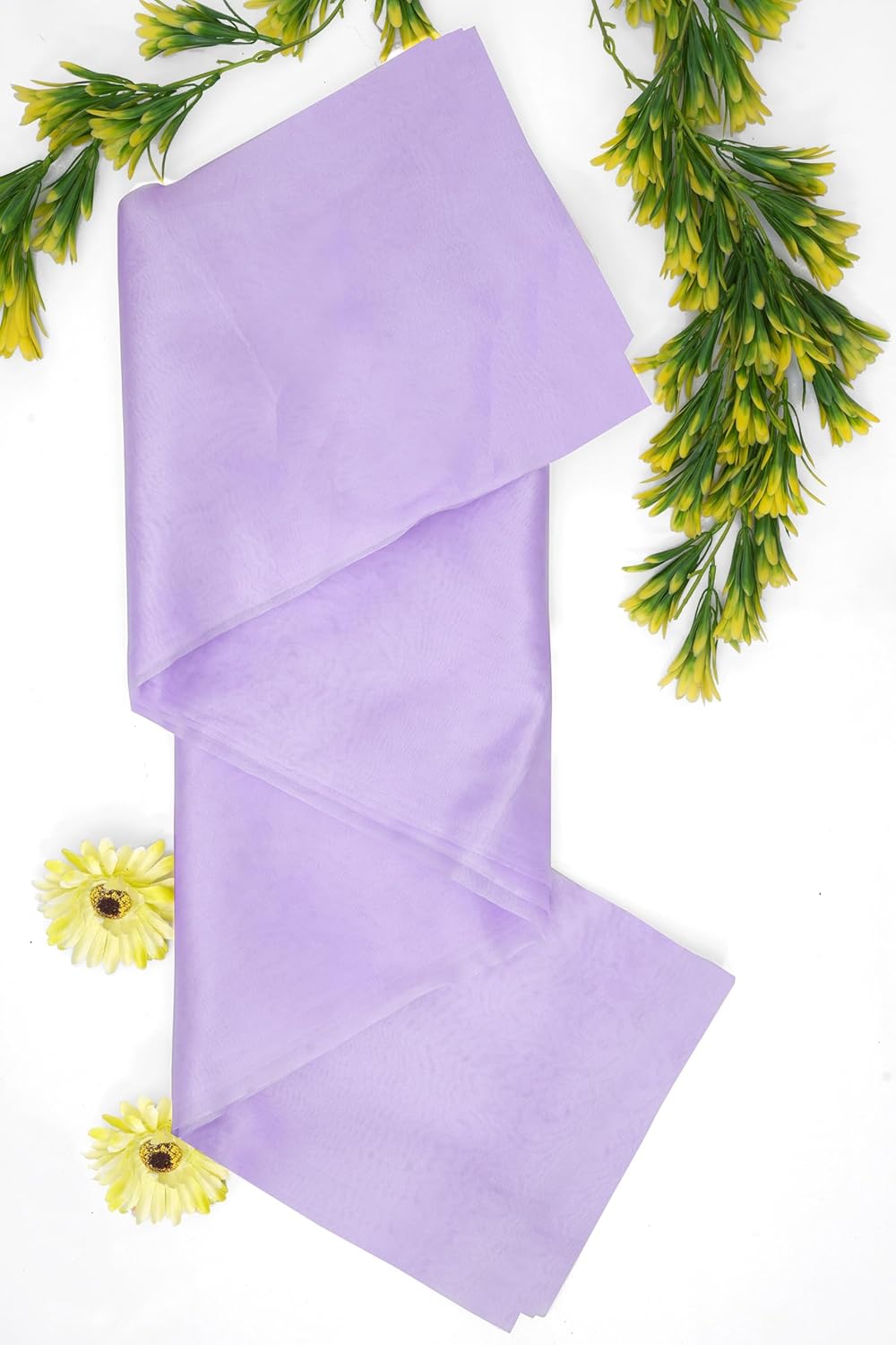 Organza Fabric 10 Yard Bridal Solid Sheer Bolt for Home Décor, Table Décor, Bridal, Fashion, Crafts, Decorations Silky Shiny Organza 44" - (10 Yard, Lavender)