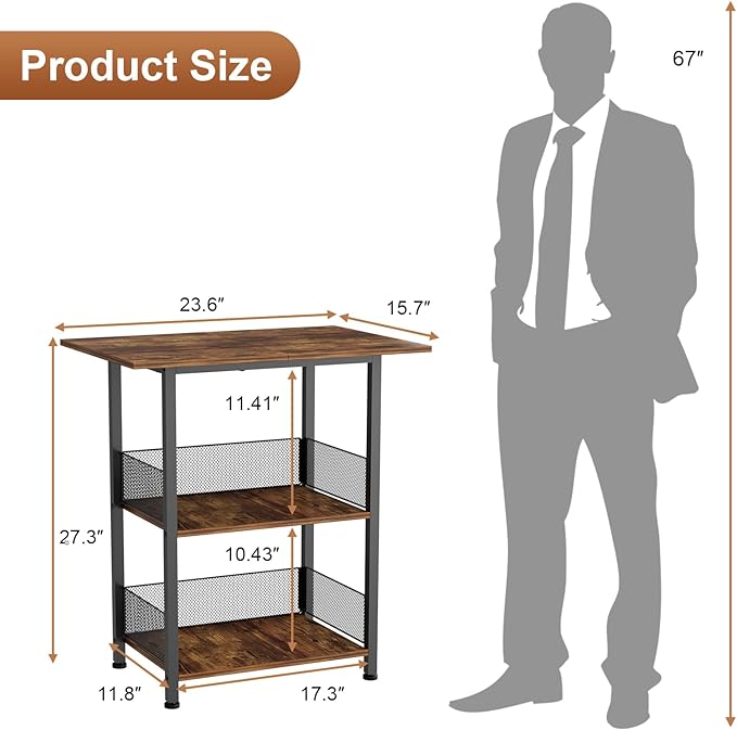 Bar Cart, 3-Tier Bar Cabinets Mini Bar Serving Cart Drink Cart Wine Table Whiskey Liquor Bottle Display Stand, Corner Cabinet for Kitchen, Dining Room, Living Room, Black