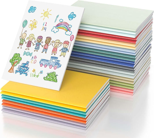 Oucaru Journaling Notebooks A5 Notebook college Blank Sketch Book 32 Pack Small Kraft Notebooks Bulk 8.3x5.5 Inches, 16 Colors Drawing Notebook Soft Cover Steno Pads School Supplies